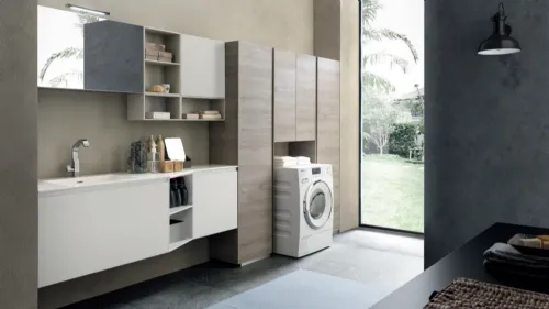 Mobile da Bagno per lavanderia composizione Laundry 06 di Licor Design