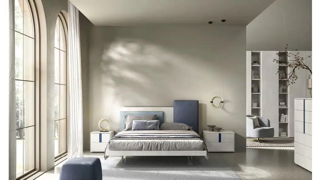 Letto Mondrian C13 con testiera di Moretti Compact Giorno Notte