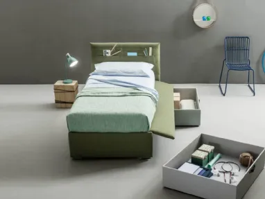 Letto singolo con cassetti contenitore Pocket di Bside