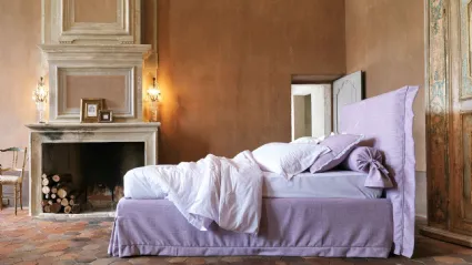 Letto singolo in tessuto Chloè Romantic di Noctis