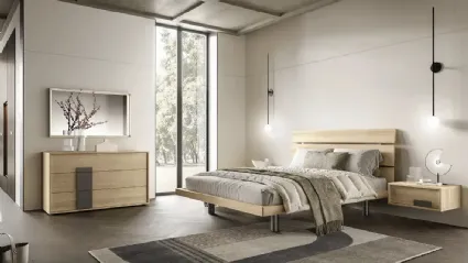 Letto Tree G14 in nobilitato rovere miele di Moretti Compact Giorno Notte